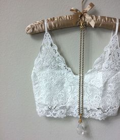 White Lace Bralette Crop Top, Lace Bra with Zipper Back sold by sun, sand, and stars on Storenvy Lace Bodice Bra For Weddings, White Lace Crop Top With Built-in Bra, White Lace Camisole Crop Top, White Lace Trim Camisole Crop Top, White Lace Crop Top With Lace Trim, Elegant Lace Crop Top Bra Friendly, White Delicate Lace Cropped Top, Elegant Lace Crop Top, Bra Friendly, Elegant Lace Crop Top, Bra-friendly