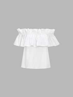 Add a touch of romance with the White Off-Shoulder Flounce Bodice Blouse! It's cute, it's comfy, and it's perfect for summer days or date nights. Product code: CAA04B4D016CC Features:  Woven Off-shoulder styling Short sleeves Flounce bodice Wash Method: Regular Wash Material: 80%POLYESTER,20%COTTON. Feminine Off-shoulder Top With Ruffles For Summer, White Off-shoulder Summer Top For Vacation, Cotton Off-shoulder Top With Ruffles, Casual Off-shoulder Top With Ruffles, Off-shoulder Ruffled Summer Tops, Off-shoulder Ruffled Tops For Summer, Summer Off-shoulder Ruffled Tops, Trendy Off-shoulder Top For Summer Day Out, Trendy Summer Off-shoulder Top