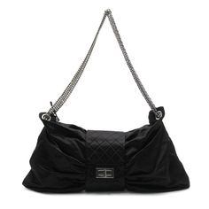 Chanel Chanel Shoulder Bag Ribbon Chain Fabric Black Width: 40cm Height: 23cm Depth: 3cm Strap Drop Length: 38cm Shoulder Length: 58cm - 80cm Chanel Reissue, Leather Formal Shoes, Bow Bag, Chanel Chanel, Chanel Shoulder Bag, Sustainable Shopping, Fabric Black, Chanel Bags, Chain Shoulder Bag