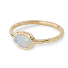 Yellow Gold Sapphire Ring With Bezel Setting, Oval Cabochon, 14k Yellow Gold Opal Ring Birthstone, Heirloom Style Gold Opal Ring With Bezel Setting, Classic Oval Opal Ring With Bezel Setting, Elegant 14k Gold Birthstone Ring With Smooth Bezel, Heirloom Gold Opal Ring With Bezel Setting, Classic Oval Bezel Set Opal Ring, 14k Gold Ring With Fluted Bezel, 14k Gold Rings With Cabochon Round Stone