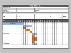 the project plan is shown in this screenshote, it shows an orange and blue square