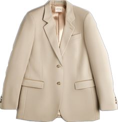 Luxury Beige Blazer For Semi-formal Events, Luxury Beige Blazer With Suit Collar, Luxury Beige Blazer With Button Closure, Timeless Beige Single-breasted Blazer, Timeless Beige Blazer For Business, Business Blazer With Concealed Placket In Beige, Luxury Single Button Office Blazer, Luxury Single Breasted Outerwear For Office, Luxury Single-breasted Outerwear For Office