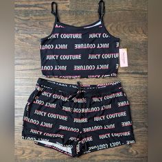 Brand New With Tag. Black Pajama Tank And Pajama Shorts By Juicy Couture! Very Soft Fabric! Size Xl - Only One In This Style! Price Firm. Black Sleepwear, Velour Shorts, Black Pajamas, Velvet Shorts, Lounge Pajamas, Girly Accessories, Pj Pants, Pants Large, Lounge Shorts