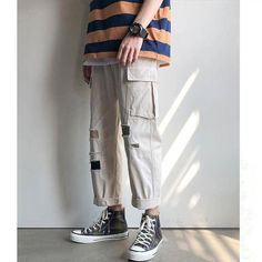 FREE SHIPPING Streetwear Japanese Style Cargo Pants JKP4636 Casual Wide Leg Patchwork Pants, Casual Patchwork Trousers, Casual Patchwork Pants For Spring, Casual Beige Patchwork Pants, Casual Spring Patchwork Pants, Casual Relaxed Fit Pants With Patchwork, Cotton Cargo Pants With Patchwork, Cotton Cargo Trousers With Patchwork, Casual Patchwork Pants