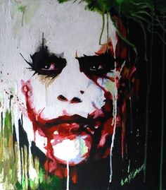 a painting of the joker on a wall