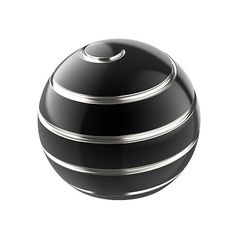 a black and silver object on a white background