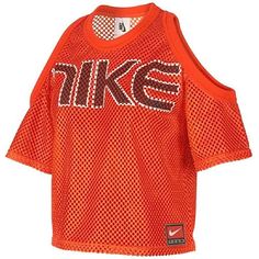 an orange shirt with the word nike on it