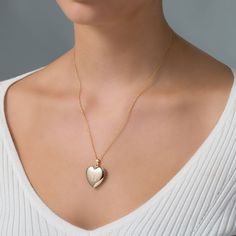 She’ll treasure the sweet design of this lovely personalized heart locket. Fashioned in 14K gold fill, this precious heart-shaped look showcases the three initials of your choice inscribed in a classic print font. This hinged style opens to reveal space for two small photos or other mementos. Please enter initials from left to right in the order you would like them to appear. The center initial will be larger as shown. Buffed to a brilliant luster, this locket suspends along an 18.0-inch rope chain that secures with a spring-ring clasp. Print Fonts, Small Photos, Heart Locket, Rope Chain, Spring Rings, Locket, Gold Filled, Initials, Monogram