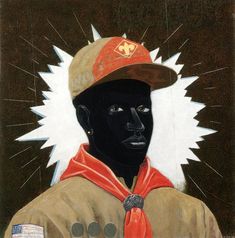 Scout (Boy), 1995 - Kerry James Marshall Kerry James Marshall, Marshal Arts, Art Noir, Chicago Artists, Museum Of Contemporary Art, Black Man, African American Art, Black Artists, Mixed Media Canvas