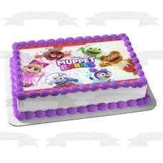 the birthday cake is decorated with characters from disney and pixama's movie