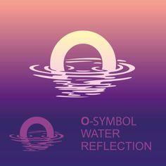 an o symbol is reflected in the water and it appears to be floating on land