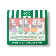 Give the gift of radiant skin this holiday season with the Mini Mist Collection from Mario Badescu. Featuring all five must-have facial sprays - Rosewater, Lavender, Cucumber, Orange Blossom, and Coconut Water - this holiday set is the perfect way to treat your loved ones with a little bit of self-care. Each mist is formulated to help rejuvenate, hydrate, and refresh the skin, leaving it with a natural, radiant glow. Whether you're treating yourself or gifting to friends and family, the Mini Mis Preppy Must Haves, Preppy Christmas Gifts, Mini Skincare, Mario Badescu Facial Spray, Mario Badescu Skin Care, Preppy Christmas, Xmas List, Thanksgiving Food, Facial Spray