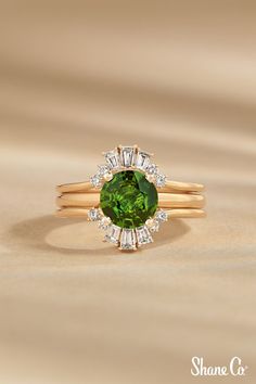 We see you staring. 👀 💍 Engagement Ring Guard, Green Sapphire Engagement, Green Sapphire Engagement Ring, Round Diamond Engagement Ring, Ring Guard, Round Diamond Engagement Rings, Beautiful Engagement Rings, Sapphire Engagement Ring