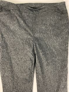 Propecy Pants Size 10P Color: black with almost a silver in it Material: rayon, nylon, polyester and spandex Super comfortable, elastic waistband Bag 18q JN Bermuda Shorts, Spandex, Womens Shorts, Elastic, Pants, Silver, Black, Color, Trousers