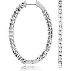 Royal 14K White Gold Diamond Hoops - 40mm Diameter - 3.00 Carat Total Diamond Weight Classic Platinum Hoop Jewelry, Timeless Oval White Gold Hoop Earrings, Classic Platinum Round Hoop Earrings, Everyday Luxury, Royal Jewelry, Everyday Luxuries, Casual Attire, White Gold Diamonds, Timeless Beauty