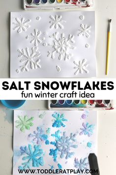 snowflakes are fun and easy to make with this winter craft idea for kids