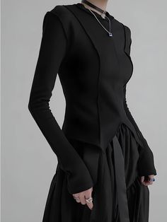 DETAILS
Composition: 94% Polyester, 6% Elastane
Design: Split
Style: Casual
Thickness: Regular
Material: Jersey
Sleeve Length: Long Sleeve
Occasion: Leisure, Work
Neckline: Crew Neck Black Shirt Outfit Women Classy, Shirt Outfit Women Classy, Black Shirt Outfit Women, Black Shirt Outfits, Fit Clothes, Heading Fonts, Grid Style, Fits Clothes, Color Swatches