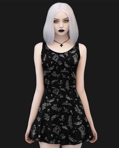 Become the celestial goddess of the night in our 'Nightshade Black Skater Dress'. Embodying the essence of alternative fashion, this cute piece will instantly transform you into the belle of the gothic ball. Our Nightshade Skater Dress is a dance between darkness and light, with a striking all-over print featuring sacr Witchy Dress For Halloween, Fairy Grunge Mini Dress For Cosplay, Fairy Grunge Dress For Costume Party, Fairy Grunge Sleeveless Cosplay Dress, Sleeveless Fairy Grunge Dresses For Cosplay, Black Witchy Dress For Alternative Fashion, Black Fairy Grunge Dress For Costume Party, Fitted Fairy Grunge Mini Dress For Cosplay, Fairy Grunge Fitted Mini Dress For Cosplay