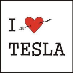 i love teslaa with an arrow in the shape of a heart on a white background