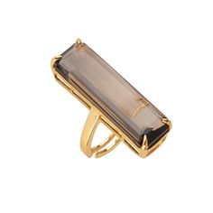 Add an extra touch of sophistication to your ensemble with our Lucille Rectangle Ring. This ring is a masterful blend of modern design and timeless elegance, designed to draw attention and create an alluring focal point on your hand. The long rectangular centerpiece is a unique element that gracefully elongates your fingers and adds a touch of contemporary style. View this post on Instagram A post shared by 𝔹𝕠𝕦𝕟𝕜𝕚𝕥 𝕁𝕖𝕨𝕖𝕝𝕣𝕪 (@bounkitnyc) Rectangle Ring, Interchangeable Earrings, Felt Pouch, Smoky Quartz Ring, Lemon Quartz, Brown Silver, Quartz Ring, Color Ring, Cocktail Ring