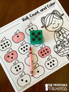 a roll and color activity for kids to practice counting