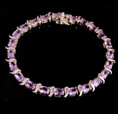 This vintage purple ( lilac color) amethyst bracelet comes comes with a double safety latch to protect it from loss. . This bracelet is hallmarked and would make a fine 6th anniversary or birthday gift. 3-4-18 Antique Amethyst Jewelry, Aquarius February, Antique Bracelets, Medieval Jewelry, Gold Cufflinks, Vintage Cufflinks, Cufflink Set, Amethyst Jewelry, February Birthstone