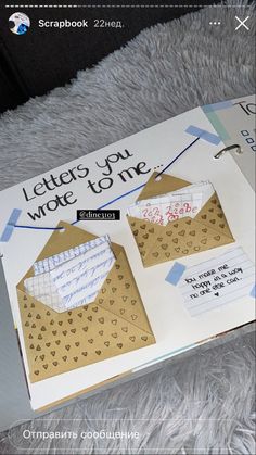 an open envelope with some writing on it