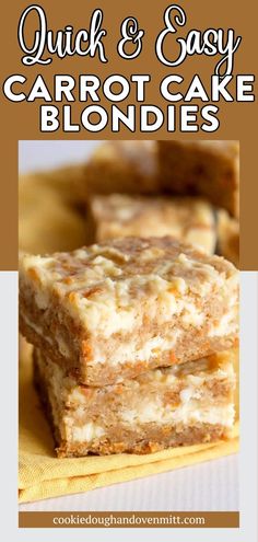 quick and easy carrot cake blondies are the perfect dessert to make with leftover bread