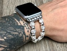 Know someone who owns Apple Watch Series? This is the PERFECT gift! Be Different & Unique! 925 Sterling Silver Beads with Strong Earth Magnet & Secure Safety Chain Designed And Handmade by Simeon D Jewelry Studio The Bracelet fits Apple Watch All Series Not For Other Models. Apple Watch Is NOT Included Follow my Studio for Updates & New Designs Metal Apple Watch Band With Bracelet Strap, Metal Rectangular Apple Watch Band With Bracelet Strap, Rectangular Metal Bracelet Strap Apple Watch Band, Metal Bracelet Strap Apple Watch Band, Silver Stainless Steel Apple Watch Band As Gift, Silver Adjustable Rectangular Watch Bands, Silver Stainless Steel Apple Watch Band Gift, Silver Rectangular Watch Accessories As Gift, Silver Rectangular Watch Accessories For Gifts