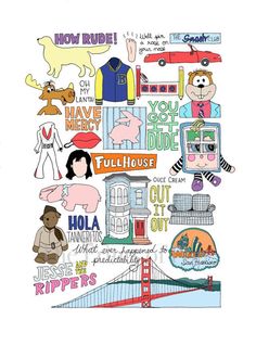 the san francisco poster has many different things on it