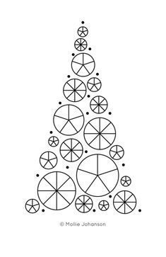 a christmas tree made out of circles