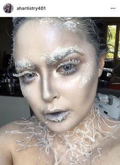 Ice Queen Costume Halloween, Ice Queen Halloween Costume, Ice Fashion, Ice Queen Hairstyles, Frost Makeup, Ice Costume, Ice Makeup Halloween, Horse Makeup