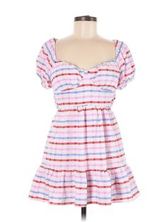 Buddy Love Casual Dress Size: X-Small Pink Dresses - used. 100% POLYESTER, Mini, Square, Stripes, Short, Short Sleeve | Buddy Love Casual Dress: Pink Stripes Dresses - Size X-Small Flirty Cotton Mini Dress With Short Sleeves, Flirty Short Sleeve Cotton Mini Dress, Cotton Mini Dress With Sweetheart Neckline For Vacation, Cute V-neck Mini Dress For Date Night, Cotton Lined Short Sleeve Mini Dress, Cotton Short Sleeve Lined Mini Dress, Cotton Mini Dress With Short Sleeves And Lining, Casual Mini Dress With Sweetheart Neckline For Date Night, Casual Cotton Mini Dress With Sweetheart Neckline