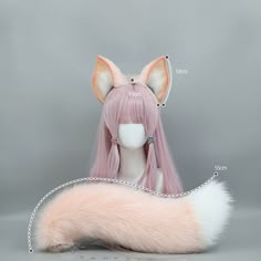 The ears of this product are divided into two styles: purple with flowers and without flowers. Size specification:  Ears size 11*10*11cm Tail size: 55cm The COSPLAY set is comfortable, simulated fox, cute. Ears can move left and right to adjust the spacing, you can break the shape at will tail length of about 55cm, transparent belt to facilitate invisibility, built-in skeleton can break the shape at will, the waist has a widened acrylic plate for easy support! All the ears are made by hand. We t Animal Ear Costumes Women, Tails Cosplay, Wolf Ears And Tail, Fox Cosplay, Fox Ears And Tail, Ears Cosplay, Cat Ears And Tail, Cute Cat Ears, Belle Cosplay