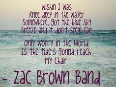 a quote from zac brown on the ocean with words written in purple and black ink