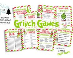 grinin's christmas party game printables