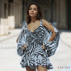 Lasaky - Solid Color Casual Mesh Long Sleeve Dress with Backless Design and Waist Ties Streetwear Korean, Pyjama Satin, Zebra Dress, Spring Women, Mesh Long Sleeve, Slim Fit Shorts, Botswana, Latvia, Lantern Sleeves