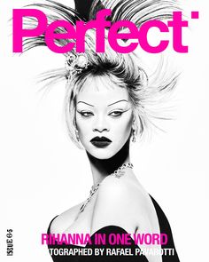 a magazine cover featuring a woman with her hair blowing in the wind and wearing black lipstick