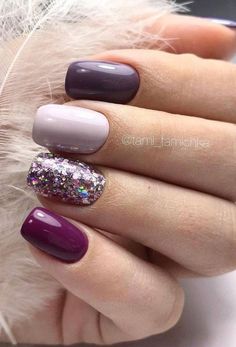 Purple Gel Nails, Unghie Sfumate, Special Nails, Simple Gel Nails, Shellac Nails, Short Acrylic Nails Designs, Dipped Nails, Fabulous Nails, Fancy Nails