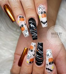 Cute Halloween Nails, October Nails, Disney Nails, Pretty Acrylic Nails