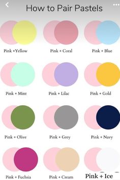 an iphone screen showing the colors of pink, green and blue in different ways on it