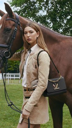 Accomplished equestrian and Louis Vuitton Friend of the House Eve Jobs showcases the latest Twist models with strength and grace. Louis Vuitton Outfit, Neverfull Gm, Mood Board Fashion, Winter 2022, Equestrian Style