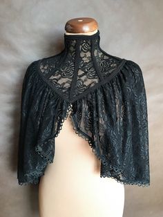 Romantic Cape Elegant Gothic Lace CAPE Jacket Enlorured With - Etsy Extra Fits, Kino Box, Halloween Prom, Victorian Vampire, Tulle Cape, Gothic Lace, Lace Cape, Cape Designs, Prom Date