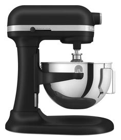 an image of a black mixer on a white background