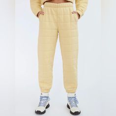 Brand-New With Tags Color: Gd Lemongrass Yellow Mid-Rise Regular Fit Cozy Winter Joggers, Winter Joggers With Elastic Waistband For Lounging, Winter Sportswear Pants With Elastic Waistband, Winter Leisure Sportswear Pants, Winter Leisure Sweatpants With Elastic Cuffs, Sporty Winter Bottoms With Elastic Cuffs, Winter Sportswear Bottoms For Lounging, Sporty Winter Joggers For Lounging, Winter Leisure Bottoms With Elastic Cuffs