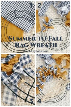 the steps to make an easy diy fall rag wreath