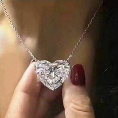 Exquisite Women's Fashion Heart Crystal Rhinestone Pendant Necklace for Women Versatile Female Pink Simple Heart Necklace, Daily Wear Jewellery, Pendant Necklace Simple, Sterling Silver Heart Necklace, Wedding Pendant, Women Pendant, Party Necklace, Neck Jewellery, Cz Pendant