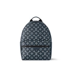 LOUIS VUITTON® - Discovery Backpack - Ink Blue White Designer Blue Backpack For Everyday Use, Designer Blue Backpack For Daily Use, Louis Vuitton Backpack Mens, Luxury Logo Backpack, Designer Blue Backpack, Designer Blue Standard Backpack, Luxury Blue Backpack Bag, Luxury Blue Backpack, Backpack Louis Vuitton