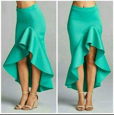 Hi-Lo Hem Skirt With Ruffle Detail. High Low Skirt Pattern, Hi Low Skirts, Skirt Inspiration, Latin Dance Costume, Musical Theater, High Low Skirt, Hem Skirt, Skirt Pattern, Dance Costumes