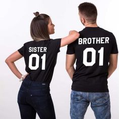 Couple T-Shirt - Brother and Sister 01 (4 colors)  Price: 15.99 & FREE Worldwide Shipping  #hcouplestuff Couples Trip, Honeymoon Romance, Sister And Brother, Couple Stuff, Trip Shirts, Batman Shirt, Big Brother Shirt, Christmas Look, Wedding Clothing